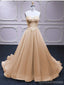 Champagne A-line Sweetheart Cheap Long Prom Dresses Online,12836