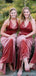 Dusty Rose Mermaid Spaghetti Straps Cheap Long Bridesmaid Dresses Online, WG1148