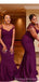 Purple Mermaid Cap Sleeves Cheap Long Bridesmaid Dresses Online,WG1344