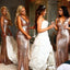 Rose Gold Mermaid V Neck Günstig Lange Bridesmaid Dresses Online, WG367