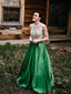 Halter Beaded Green Skirt A-line Long Evening Prom Vestidos, Sweet Sweet 16 Vestidos, 18310