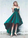 Einfache Emerald Grün High Low Einfache Billig Kurze Homecoming Dresses Online, Günstig Short Prom Dresses, CM829