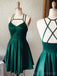 Esmeralda Green Cross Back Short Homecoming Vestidos on-line, cheap short prom dresses, CM839