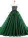Tule verde-esmeralda sem tiras enfeitado com contas alinha vestidos de baile para os estudantes da tarde baratos, 16 vestidos doces, 17494