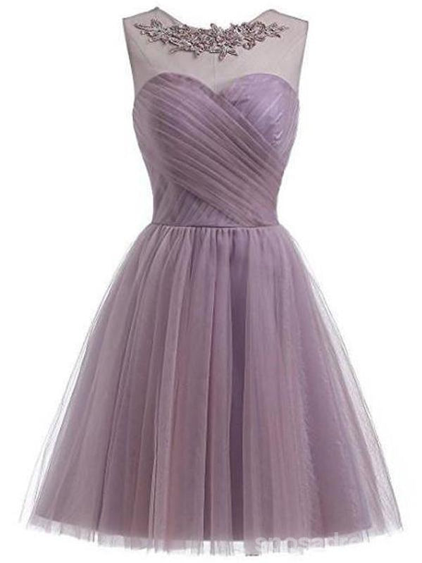 2018 Dusty Purple Φτηνά Κοντά Φορέματα Homecoming Online, CM634
