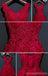 Δύο Λουριά Κόκκινη Δαντέλα σε μεγάλο Βαθμό διακοσμημένα με Χάντρες Homecoming Prom Φορέματα, Φτηνές Φορέματα Homecoming, CM265