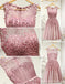 Le lacet rose poussiéreux perlé voit par les robes de bal d'étudiants de retour au foyer, les robes de bal d'étudiants du parti courtes abordables, les robes de retour au foyer parfaites, CM267