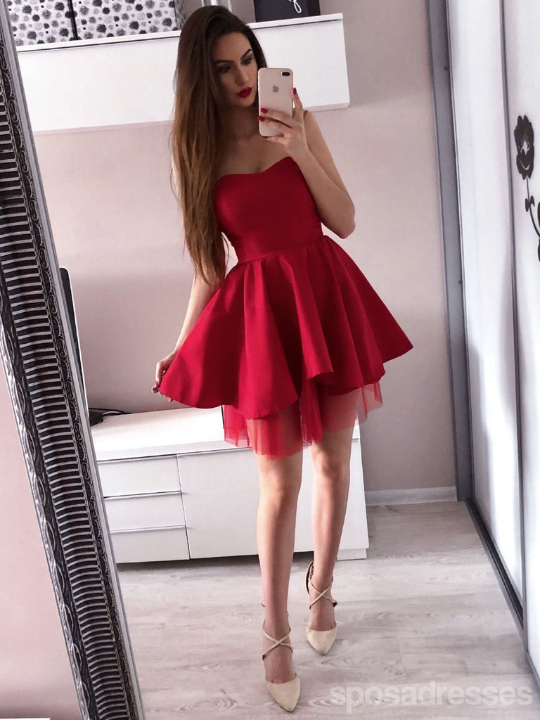 Simples Vermelho Querida Curto Homecoming Vestidos curtos on-line, CM728