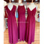 La longue demoiselle d'honneur en mousseline rose chaude mal assortie habille des robes de demoiselles d'honneur en ligne, bon marché, WG694