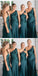 Teal Mermaid One Shoulder Cheap Long Bridesmaid Dresses Online,WG1169