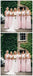 Habille de demoiselle d'honneur longue rose à pâle de Chiffon mal assortie en ligne, WG250