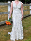 Vestidos de noiva baratos de sereia com decote em V, vestidos de noiva baratos, WD520
