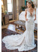 Robes de mariée pas cher en dentelle sirène col en V en ligne, robes de mariée en dentelle pas cher, WD478