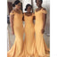 Κίτρινο Μακρύ γοργόνα Σέξι φθηνά φορέματα παράνυμφων σε απευθείας σύνδεση, WG574