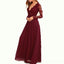 Costume de cadarço de manga longo vermelho-escuro barato vestidos de dama de honra longos, BD0250