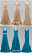 V-neck πλαϊνή σχισμή Μοναδικά μακρά φθηνά φορέματα παράνυμφων Online, WG578