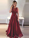 Maroon Jewel A-line Low Back Evening Prom Vestidos, Cheap Custom Sweet 16 Vestidos, 18470
