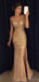 Le faux diamant d'or les robes de bal d'étudiants de soir de sirène perlées, sexy voient par les robes de bal d'étudiants du parti, 17052