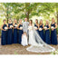 Miscorrespondida Navy Chiffon Long Bridesmaid Vestidos Online, Vestidos Baratos De Bridesmaids, WG702