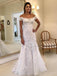 Fora do ombro Lace Sereia vestidos de casamento longos on-line, vestidos de noiva baratos, WD548