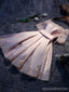 Hors épaule rose pâle manches courtes robes de bal courtes pas cher en ligne, CM627