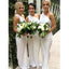Ένας ώμος μακριά λευκά μακριά φορέματα παράνυμφων σε απευθείας σύνδεση, φθηνά φορέματα παράνυμφων, WG708