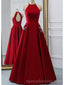 Sexy Open Back leuchtend rot lange Abend Ballkleider, billige benutzerdefinierte Party Prom Kleider, 18595
