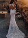 Sexy Lace Open Back Mermaid Robes de mariée en ligne, Robes de mariée bon marché, WD537