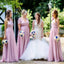 Vestidos de dama de honra longos baratos feitos sob encomenda de Chiffon lilás incompatíveis em linha, WG243