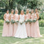 Blush Blush Pink Chiffon Long Bridesmaid Vestidos Online, Vestidos Baratos De Bridesmaids, WG713