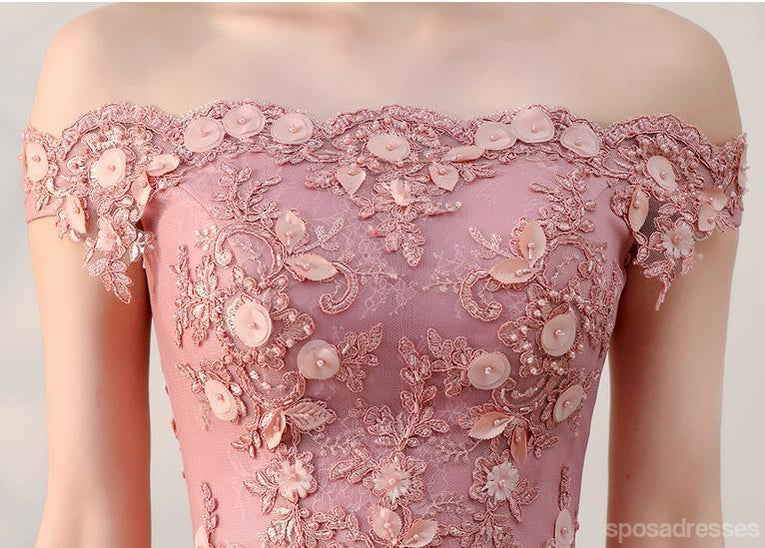 Από τον Ώμο Ροζ Τούλι Μια γραμμή Μακρύ Βράδυ Φορέματα Prom, 17681