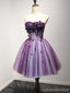 Roxo Strapless Lace Homecoming vestidos de baile, baratos Homecoming vestidos, CM214