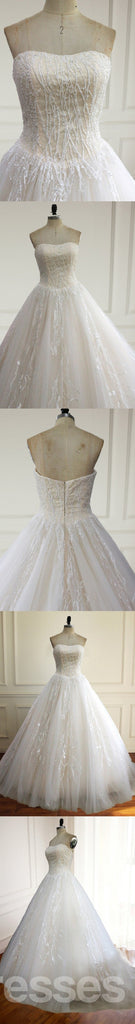 Trägerlos A Line Spitze Hochzeit Brautkleider Custom Made Brautkleider, Günstige Hochzeit, Brautkleider, WD235