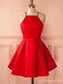Halter Bright Red Short Homecoming Φορέματα Κάτω των 100, CM386