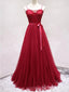 Spaghetti-Schreiben Red Lace Long Abend-Prom Dresses, Billig-Custom-Party-Prom Dresses, 18601