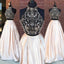 Sexy Deux Pièces de Perles Délicates Haut Noir Blush Rose Jupe Longue de Soirée, Robes de Bal, Populaire à Bas prix à Long 2018 Partie des Robes de Bal, 17283