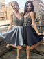 Spahgetti correias pesadamente frisada strass vestidos curtos para baile on-line, CM607