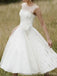 Einfache Illusion Hals Günstige kurze Brautkleider Online, WD365