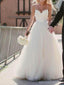 Espaguete de namorado simples segura vestidos de casamento de casamento longos alfandegários baratos, WD288