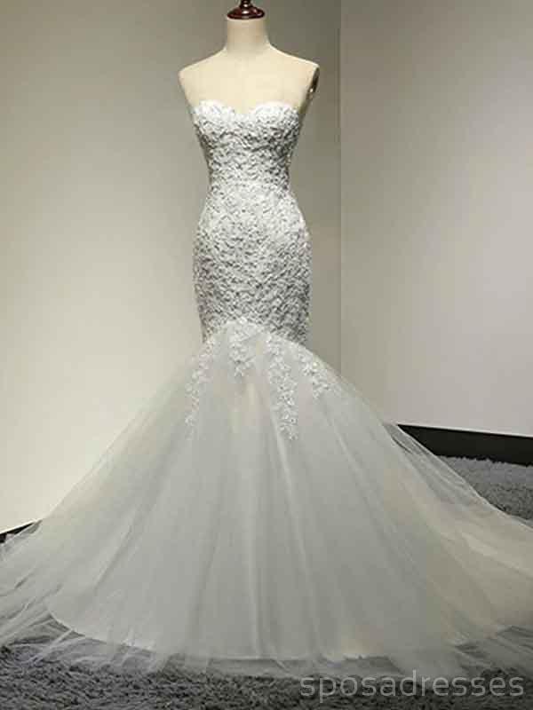 Chérie dentelle de sirène de mariage bon marché Dresses en ligne, robes de mariée bon marché, WD515