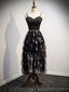 Spaghetti Straps Black Cheap Homecoming Dresses Online, Robes de bal courtes pas chères, CM768