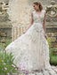 Vestidos de noiva baratos com decote em v flor on-line, vestidos de noiva exclusivos baratos, WD602