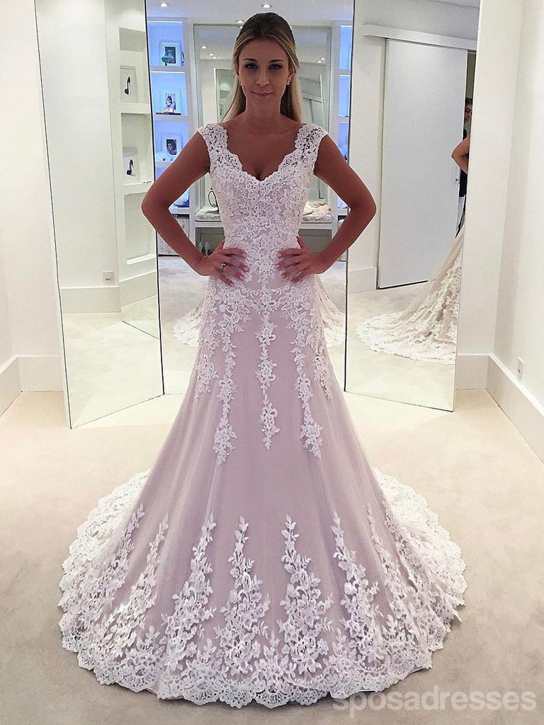 Lace Strapless A-line Δείτε φθηνά γαμήλια φορέματα στο διαδίκτυο, WD339