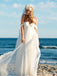 Απλό Off Shoulder Παραλία Γάμο Φορέματα Online, Φθηνά Νυφικά Φορέματα Chiffon, WD437