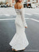Robes de mariée pas cher en dentelle sirène d'épaule d'épaule en ligne, robes de mariée à manches longues, WD431