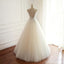 Col en V A-ligne dentelle longues robes de mariée de mariage pas cher personnalisé, WD301
