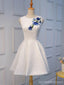 Exclusivo branco Lace Applique baratos curtos regresso a casa vestidos online, CM666