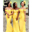 Yellow Mermaid Off Shoulder Cheap Long Bridesmaid Dresses Online,WG1413